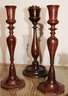 Collection Of Assorted Turned Wood Candlesticks Includes A Pair By W.A Bates Turning Company