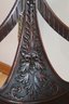 Mahogany Victorian Style Curule Saddle Seat Arm Chair With Carved Figural Serpent Head Accents