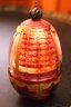Theo Faberge Limited Edition Encore Egg In Cranberry Crystal, Hand Painted With 24K Gold