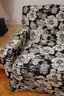 Vintage 4 Seat Sofa With Black & White Floral Cushions.