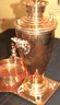 Elegant Brass Samovar Tray And Bowl With Hallmarks
