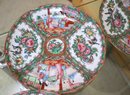 226.Lot Of 5 Antique Rose Medallion Chinese Porcelain Plates With Hand Painted Scenes