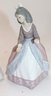 A Walk With A Dog Lladro Porcelain Figurine C-10 & 5210 & Jolie Girl With A Missing Parasol