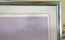 Signed & Numbered Abstract Color Lithograph Attributed To Marek Halter In Chrome Frame