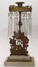 Antique Bear & Beehive Girandole Set With Hanging Crystals
