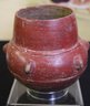 Antique Amber Painted Clay Vase With Protrusions