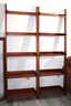 Pair Of Wooden Open Ladder Style Leaning Book Shelves, Great For Any Space!