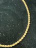 14K YG 18 Inch Rope Chain Necklace.