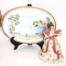 First Waltz Fine Porcelain Sculpture By Lenox & Blue Cobalt Hand Painted Urn With A Romantic Scene Of Lov