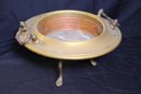 Copper And Brass Footed Bowl With Handles.