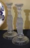 Richard Ginori Italy Sugar & Creamer Set, Frosted Egyptian Motif Figural Candlesticks, Coalport