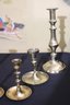 Collection Of Assorted Sized Vintage Brass Candlesticks