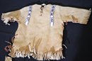 Native American Handmade Suede Traditional Childrens Attire, Hand Stitched And Beaded
