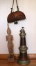 Vintage Tibetan Ceremonial Horn, Carved Wood Sculpture & Handmade Bell Looks To Be Made From A Gourd