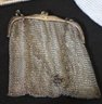 Vintage Womens Handbags Includes A Handmade Signed Metal Handbag & White Beaded Mesh Handbag