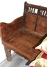 Traditional Wood Bench Includes Decorative Throw Pillows