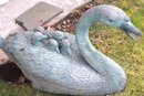 Vintage Cast Bronze Swan Sprinkler Fountain