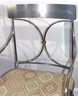 Set Of 4 Ornate Heavy Metal Polished Chrome/iron Chairs With Brass Accents And Custom Cushions