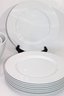 Set Of 3 White Porcelain Measuring Bowls & 8 Italian Porcelain Dinner Plates