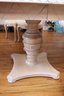Oval Dining Table In A Bleached White Oak Like Finish, Includes 6 Chairs With A Custom Cream Toned Fabric