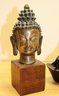 Hand Painted Inside Snuff Bottles, Carved Resin Buddha & Brass Buddha Head On Stand