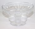 Beautiful Lalique Crystal Bowl With 4 Frosted Crystal Sparrows