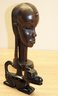 Carved Wood African Sculpture With  A Polished Wood Mouse, Stone Carved Hippo & Bison