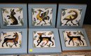 Set Of Vintage Hand Painted Art Tiles