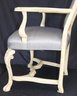 Minton Spidell Country French Style Accent Chair With Shell Motif & Striped Silk Fabric