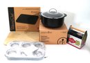 Pampered Chef Rockcrok 4-quart Dutch Oven New In Box With Pampered Chef Rectangle Stone, Muffin Tin & Cola