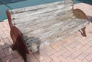 Vintage Garden Bench With Cast Iron Bird Side Rails