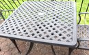 Outdoor, Aluminum, Square Table And Two Chairs, Pampas Basket, Weave Pattern