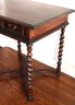 Antique English William & Mary Style Barley Twist Side Table Made In England