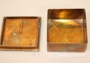 Unique Brass/Glass Display Case, Includes A Brass Trinket Box, Figurine
