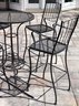 Quality Woodard Wrought Aluminum Outdoor Pub Style High Top Table With 4 Stools