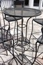 Quality Woodard Wrought Aluminum Outdoor Pub Style High Top Table With 4 Stools