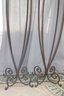 Ornate Wrought Iron Planters Approximately 5  Feet Tall  Include 1 Large Blown Glass Insert
