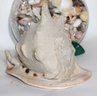 Large Bowl Filled With Assorted Sea Shells, Large Conch Shell & Malachite Stone Piece