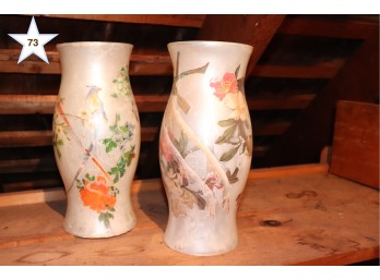 Pair Of Hand Painted Vases & 70's Whale