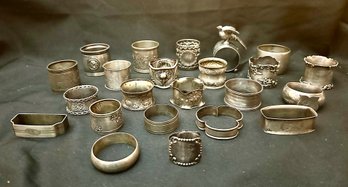 23 Assorted Sterling Silver Napkin Rings Includes 1 Tiffany