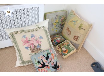 6 Needlepoint Pillows