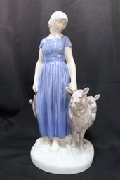 Bing And Grundahl Axel Locher Figurine Of Shepherdess With Sheep