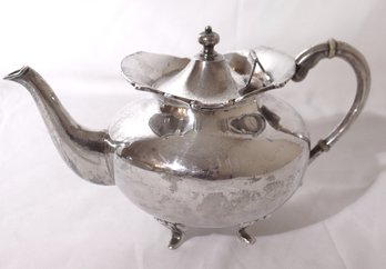Sterling  Silver Footed, Hinged Lid Tea Pot By Sanborns, Mexico