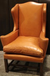 Fine Arts Furniture Wing Back Leather Arm Chair