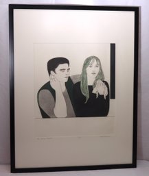 Listed Artist Will Barnet Aquatint Etching, The Young Couple Pencil Signed 139/225.