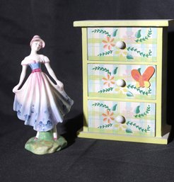 Royal Daulton Madeline HN 3255 Figurine Includes A Cute Little Hand Painted Wood Jewelry Box