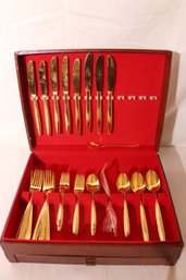 Gold-plated, Stainless-steel Flatware Service Made In Japan