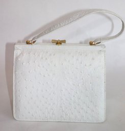 Corbeau Curio Ostrich Handbag With Suede Liner