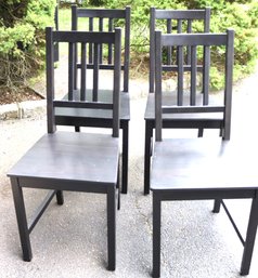 Set Of 4 IKEA Stefan Side Chairs In Black