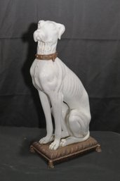 Vintage Mid Century Greyhound Ceramic Statue Made In Italy